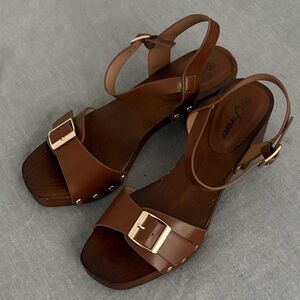 Brown Vegan Leather Sandals